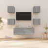 Juego de muebles de pared para TV contrachapado gris Sonoma 1
