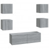 Juego de muebles de pared para TV contrachapado gris Sonoma 2