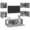 Juego de muebles de pared para TV contrachapado gris Sonoma 3