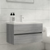 Mueble de baño con lavabo madera contrachapada gris Sonoma 1