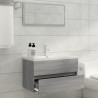 Mueble de baño con lavabo madera contrachapada gris Sonoma 3