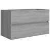 Mueble de baño con lavabo madera contrachapada gris Sonoma 5