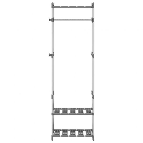 Estantería para ropa 3 alturas aluminio plateado 59x29x192 cm M 3