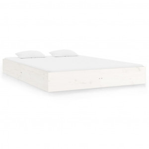 Estrutura de cama super king pinho maciço 180x200 cm branco H