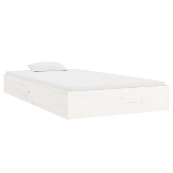Estrutura de cama 100x200 cm madeira maciça branco M 3
