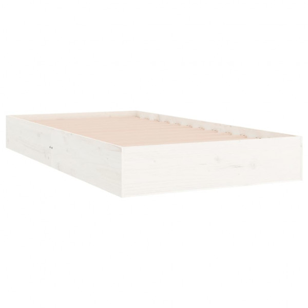Estructura de cama madera maciza blanca 100x200 cm M 4