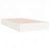 Estrutura de cama 100x200 cm madeira maciça branco 4