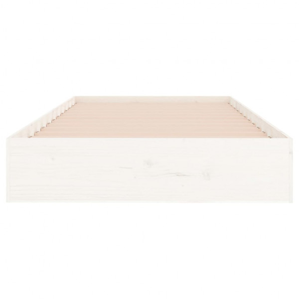 Estructura de cama madera maciza blanca 100x200 cm M 5