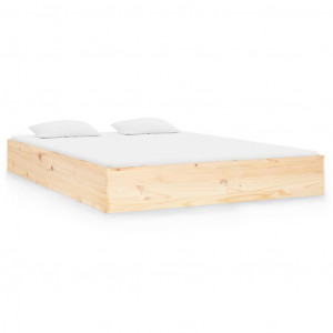 Estructura de cama de matrimonio madera maciza 135x190 cm H