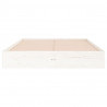 Estructura de cama de madera maciza blanca 140x190 cm 5