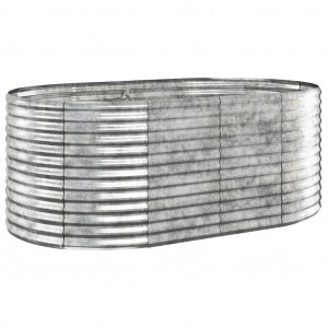 Jardinera arriate acero recubrimiento polvo gris 175x100x68 cm H