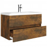 Mueble de baño con lavabo madera contrachapada roble ahumado 4