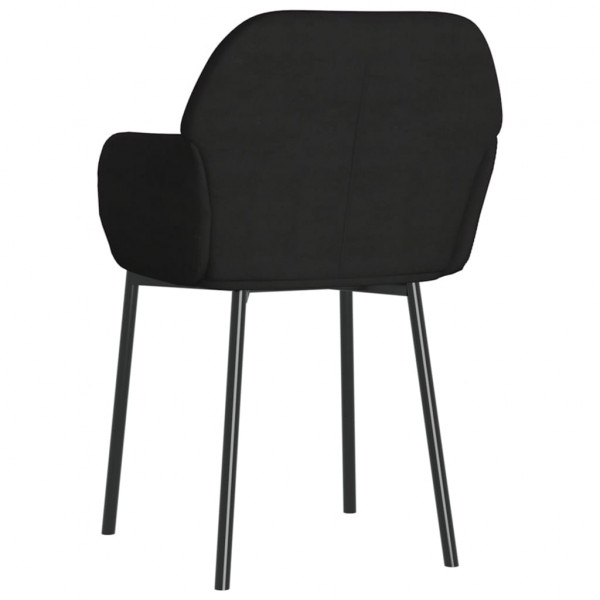 Cadeiras de jantar 2 pcs veludo preto M 4