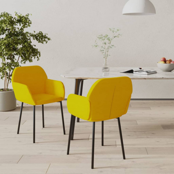 Sillas de comedor 2 unidades terciopelo amarillo D