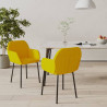 Cadeiras de jantar 2 pcs veludo amarelo 1