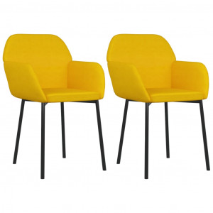 Sillas de comedor 2 unidades terciopelo amarillo H