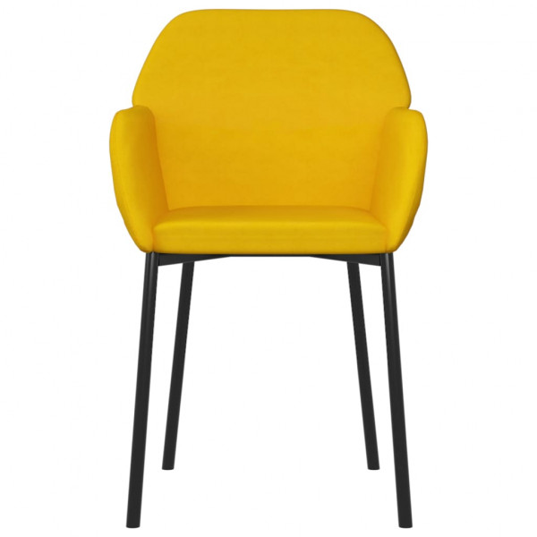 Sillas de comedor 2 unidades terciopelo amarillo M 5
