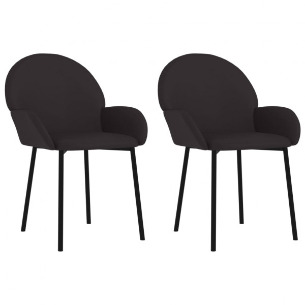 Cadeiras de jantar 2 pcs couro artificial preto M 2