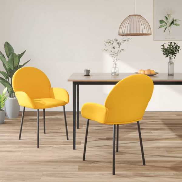 Sillas de comedor 2 unidades terciopelo amarillo D