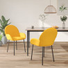 Cadeiras de jantar 2 pcs veludo amarelo 1
