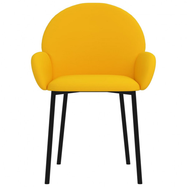 Sillas de comedor 2 unidades terciopelo amarillo M 4