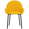 Cadeiras de jantar 2 pcs veludo amarelo 4