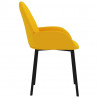 Cadeiras de jantar 2 pcs veludo amarelo 5