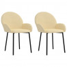 Cadeiras de jantar 2 pcs veludo cor creme 2