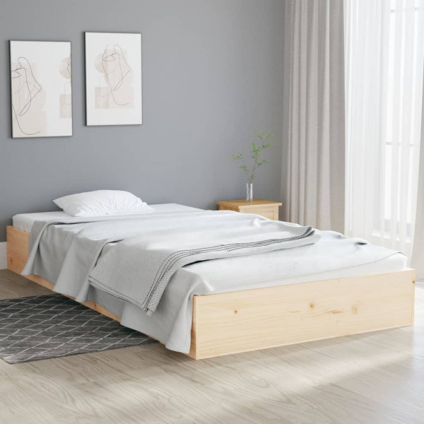 Estructura de cama de madera maciza 90x200 cm D
