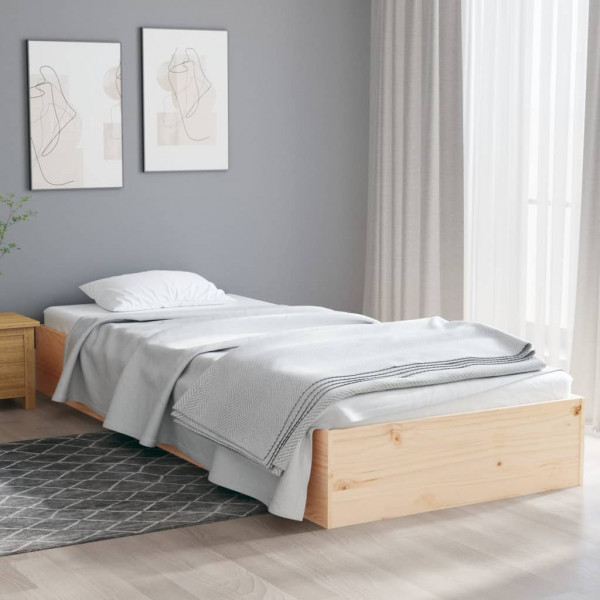 Estructura de cama madera maciza 75x190 cm D