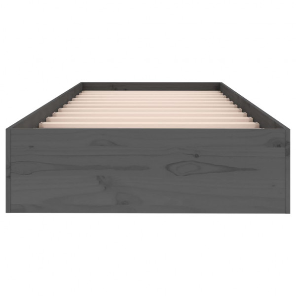 Estrutura cama pequena solteiro 75x190 cm madeira maciça cinza M 5