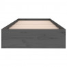 Estructura de cama madera maciza individual gris 75x190 cm 5