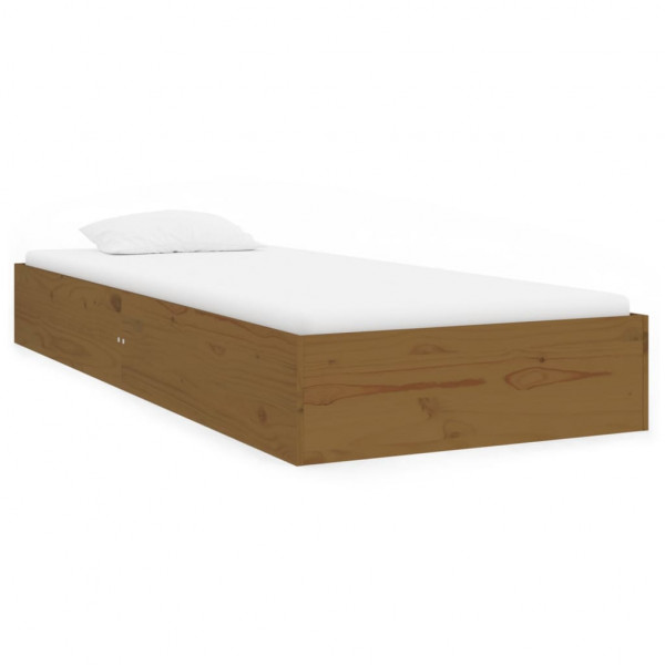 Estrutura cama pequena solteiro 75x190 cm madeira castanho mel M 2