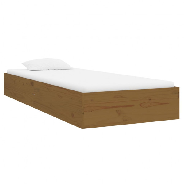 Estructura de cama madera maciza marrón miel 75x190 cm M 3