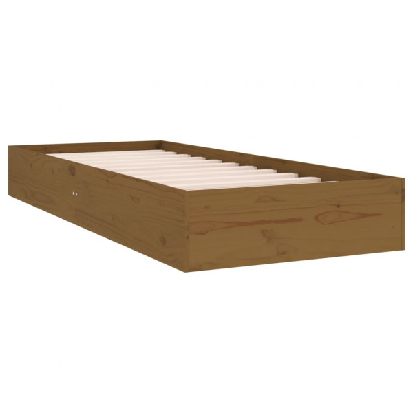 Estructura de cama madera maciza marrón miel 75x190 cm M 4