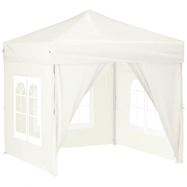 Carpa para fiestas plegable con paredes laterales crema 2x2 m M 2