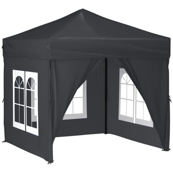 Carpa de fiesta plegable con paredes laterales antracita 2x2 m M 2