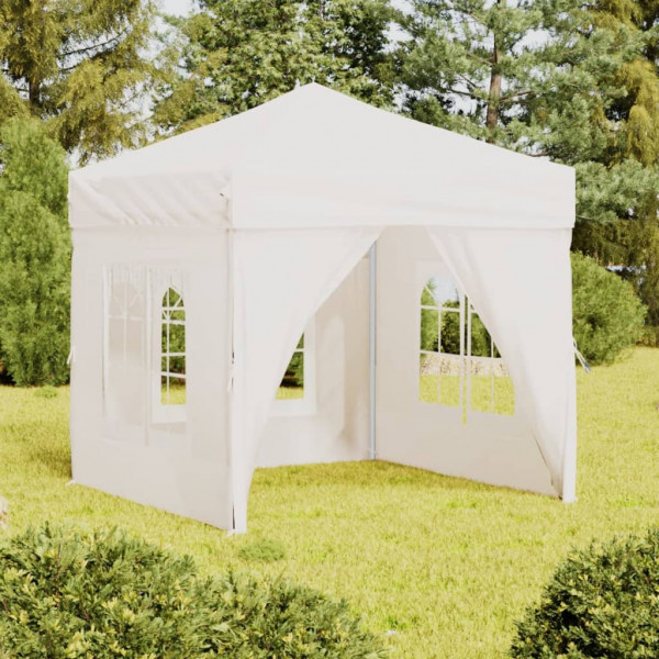 Carpa para fiestas plegable con paredes laterales blanco 2x2 m D