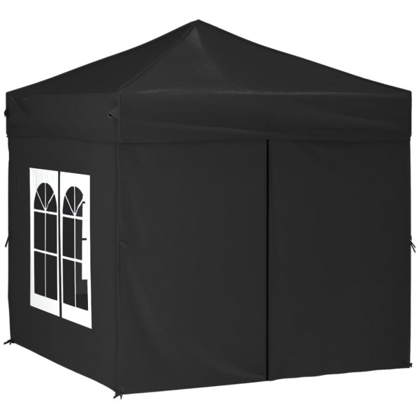 Carpa para fiestas plegable con paredes laterales negro 2x2 m M 3