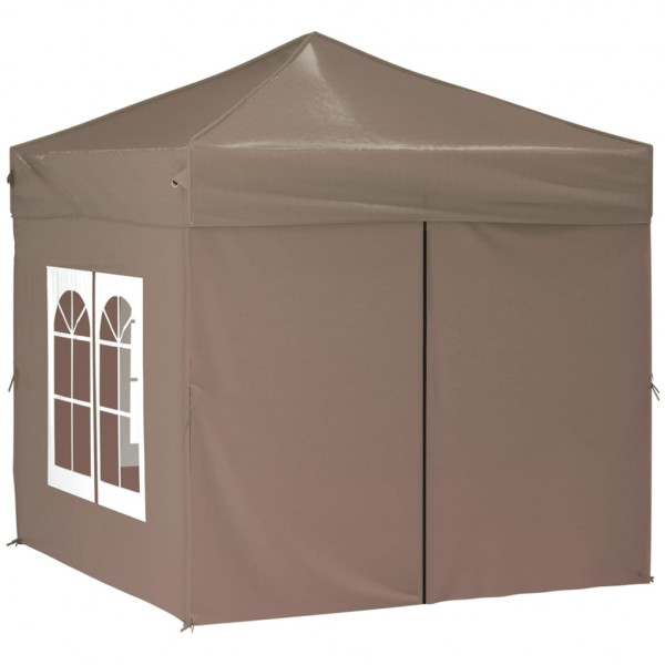 Carpa de fiesta plegable con paredes laterales gris taupe 2x2 m M 3