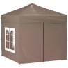 Carpa de fiesta plegable con paredes laterales gris taupe 2x2 m 3