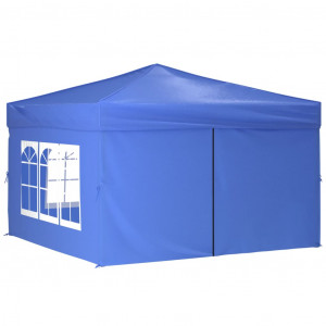 Carpa para fiestas plegable con paredes laterales azul 3x3 m H