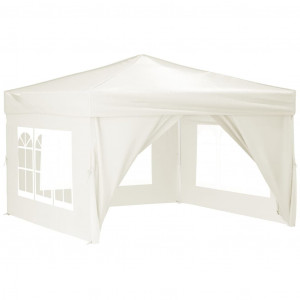 Carpa para fiestas plegable con paredes laterales crema 3x3 m H
