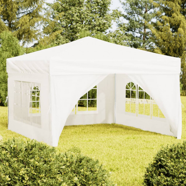 Carpa para fiestas plegable con paredes laterales blanco 3x3 m D