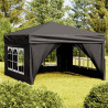 Carpa para fiestas plegable con paredes laterales negro 3x3 m 1