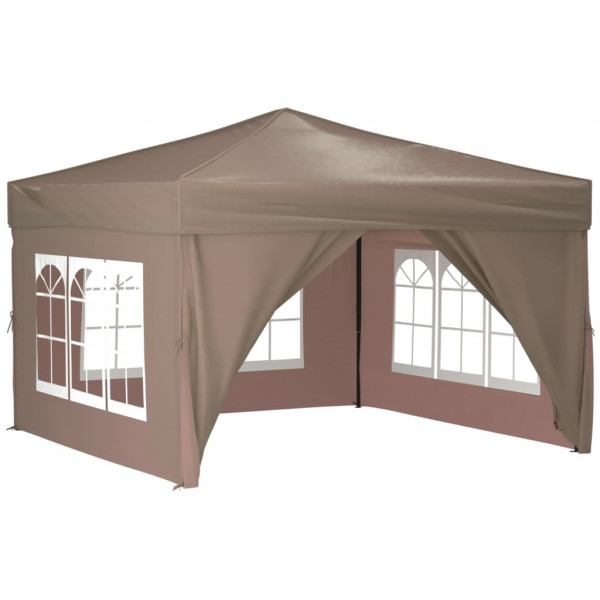 Carpa de fiesta plegable con paredes laterales gris taupe 3x3 m M 3