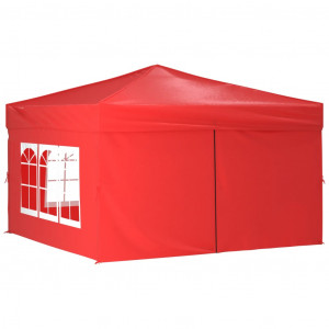 Tenda para festas dobrável com paredes laterais 3x3 m vermelho H