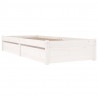 Estrutura cama de solteiro pequena c/ gavetas 75x190 cm branco 3