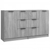 Aparadores 2 uds madera contrachapada gris Sonoma 60x30x70 cm 2
