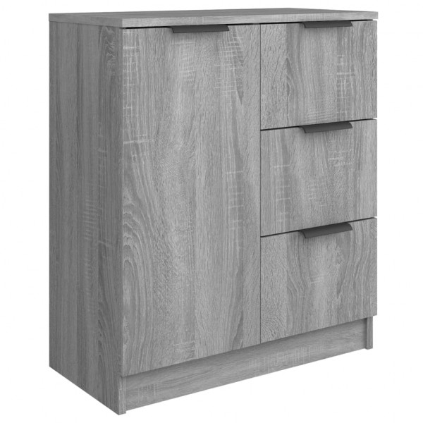 Aparadores 2 uds madera contrachapada gris Sonoma 60x30x70 cm M 5